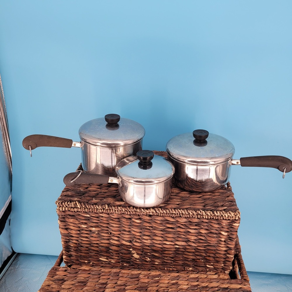 Revere Ware 6-Piece Saucepan Set Tri-Ply Disc Bottom Cookware Vintage Made  USA